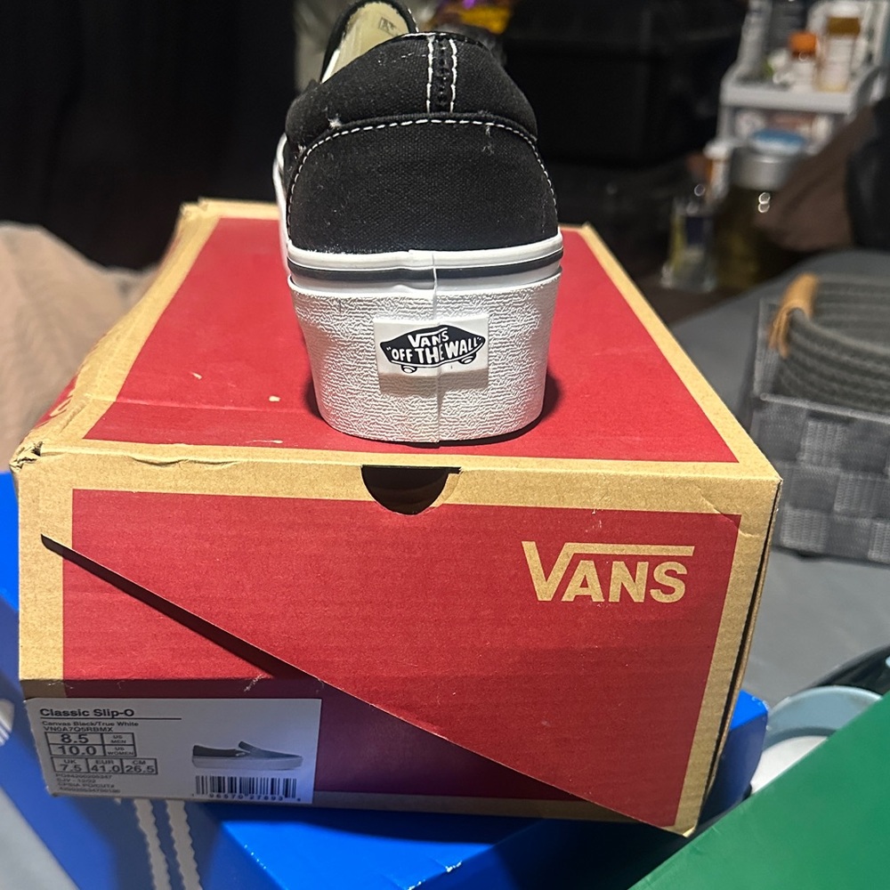 Vans Black and White Classic Slip-On Low Top